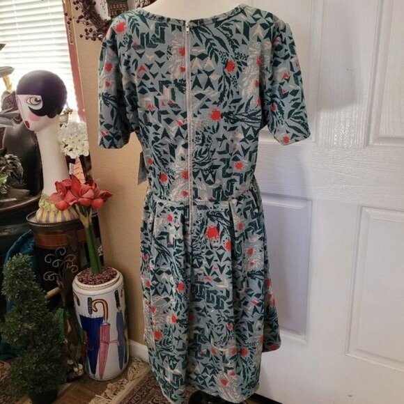 COPY - New Amelia Dress Plus Size 3X 3XL Rockabilly Retro Green Nordic Fair Isle - Picture 6 of 7